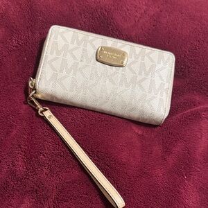 Michael Kors Beige Monogram Wristlet